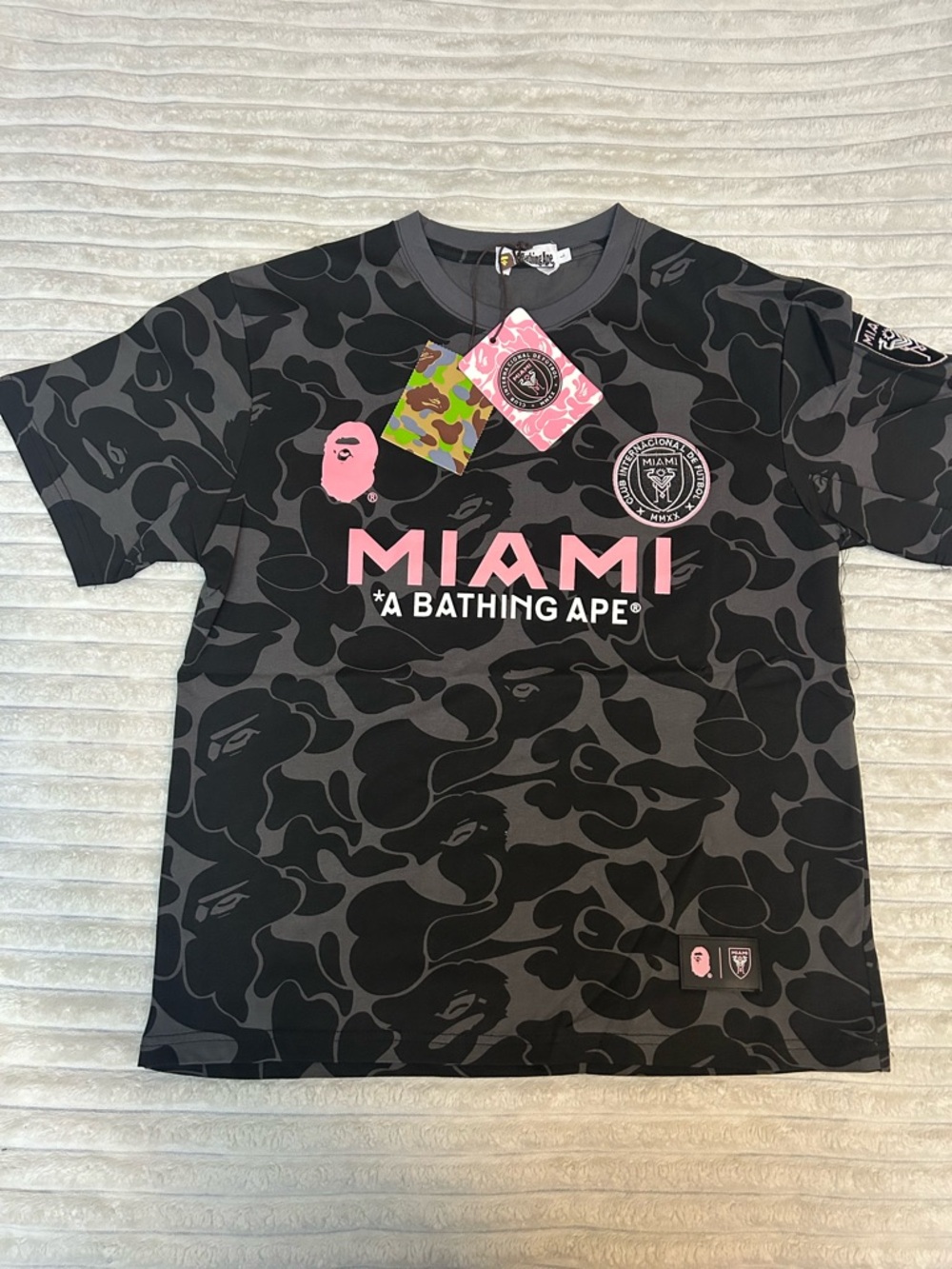 Bape Miami Camo Logo Dress Shirt - Black & Pink
